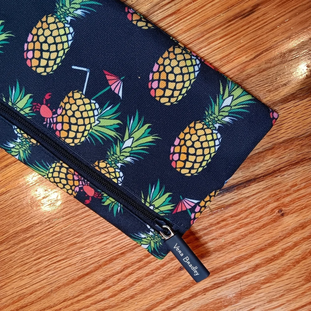 Vera Bradley Pencil Pouch Lighten Up Toucan Party! PINEAPPLES‎ TOUCAN